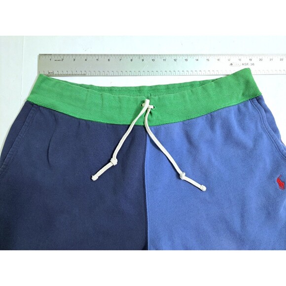 Polo Ralph Lauren Men's 2XL Colorblock Fleece Sweat Shorts Red Blue Yellow Gym - Picture 7 of 9